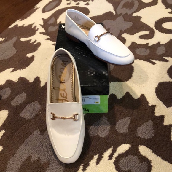white sam edelman loafers